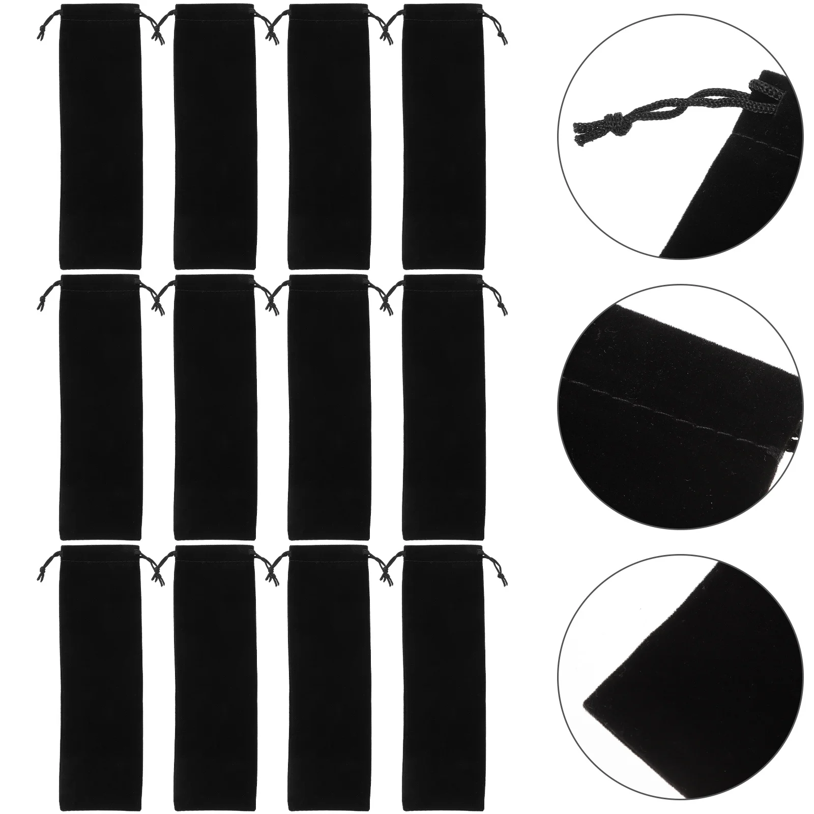 

12pcs Cutlery Bags Portable Drawstring Pouches For Tableware Straw Utensils Storage Reusable Lunch Travel Picnic Camping Sushi