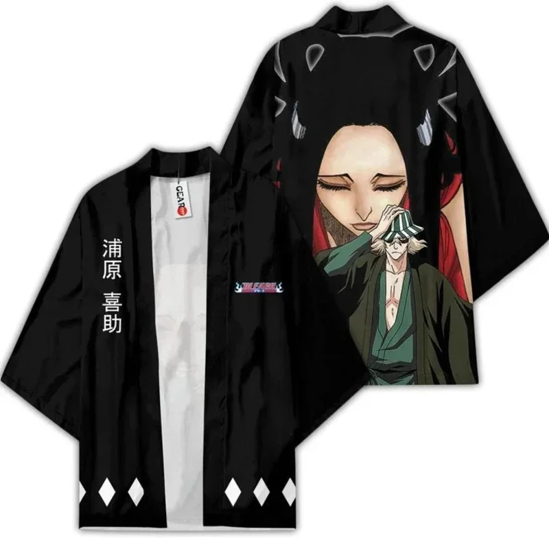 Anime Bleach Kimono Kurosaki Ichigo Wafuku Cosplay Haori Cardigan Cloak Yukata Unisex jacket Sportswear Pajama Halloween Costume