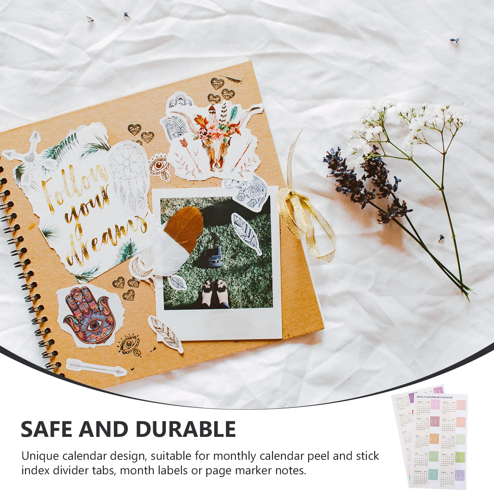 10 etichette per mesi dell'anno, adesivi con linguette indice mensile, decorativi per calendario