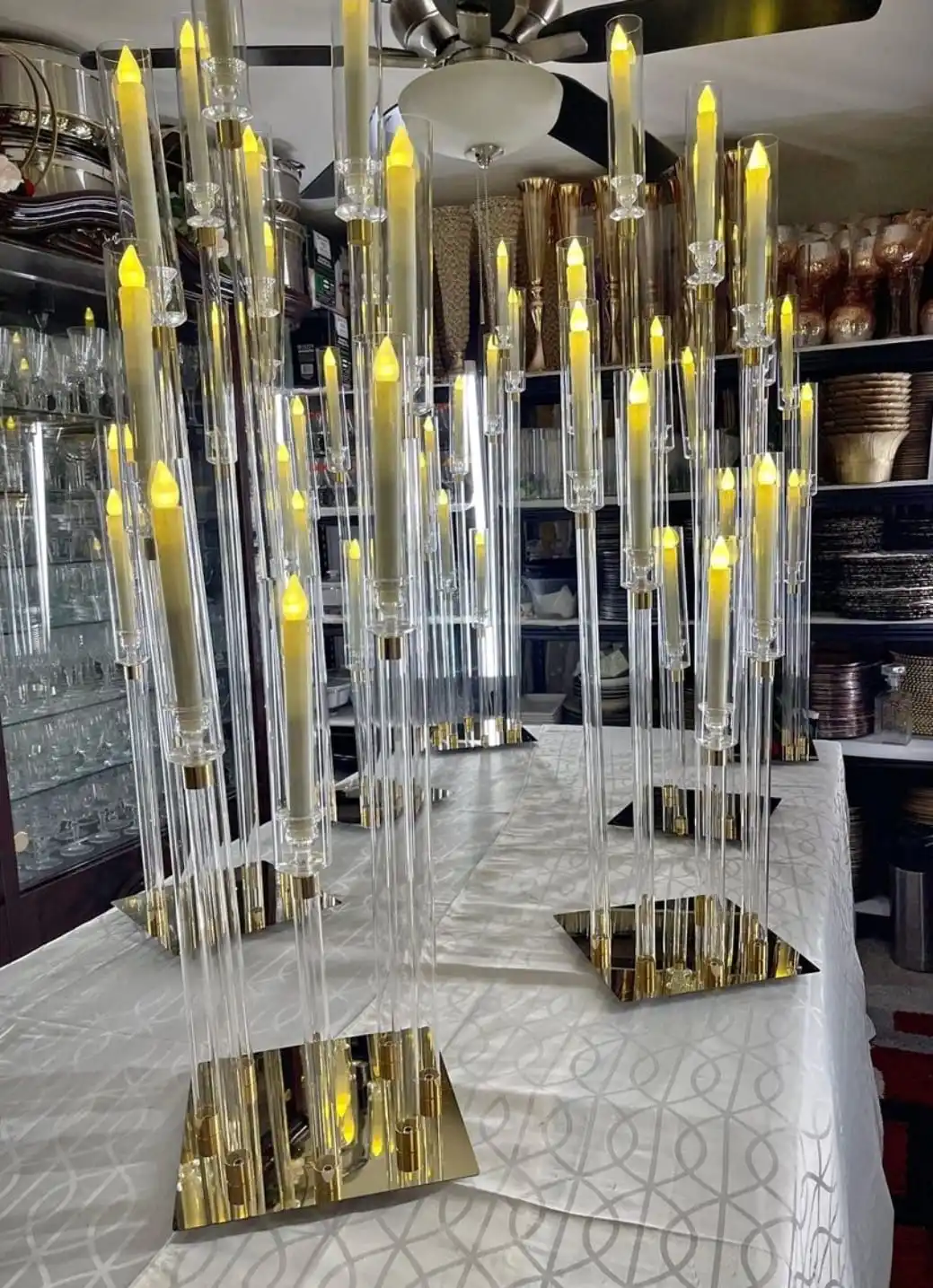 4er-Set Kerzenhalter mit 8/5 Köpfen, Tischleuchter, Hochzeits-Centerpiece, Säulenständer, Wegleuchter, Party-Kerzenständer, Heimdekoration – Detail 1