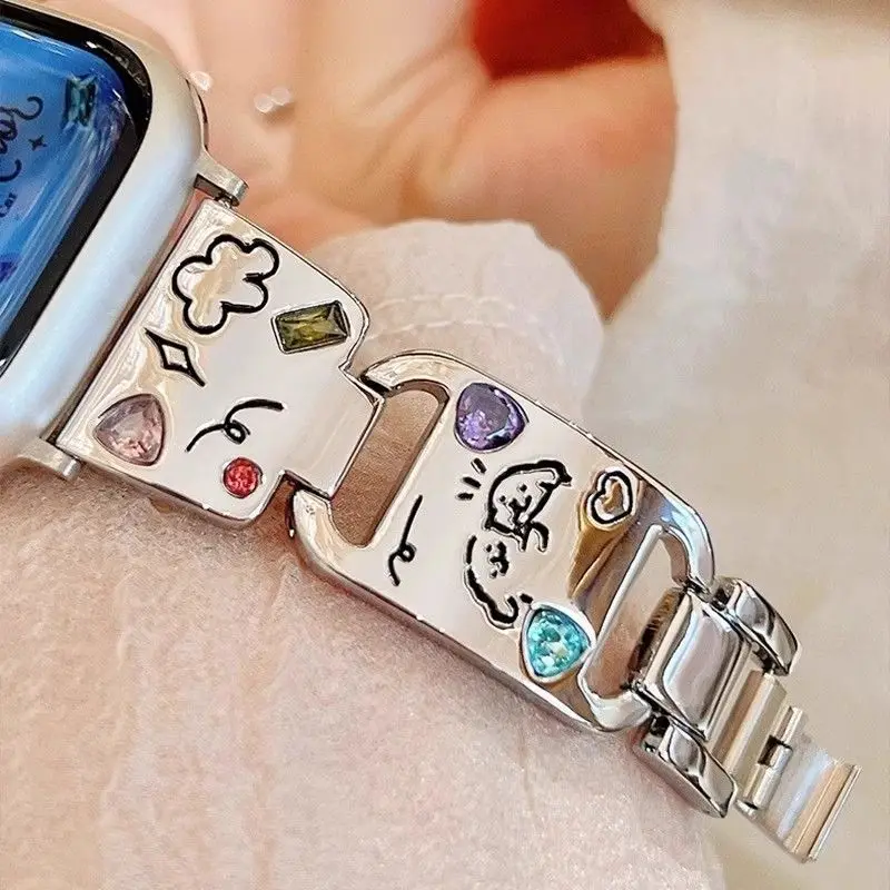 

Цветной металлический ремешок для часов iWatch, ремешок для часов iWatch 44 мм, простой модный ремешок для часов iWatch 38 мм, роскошный ремешок для часов