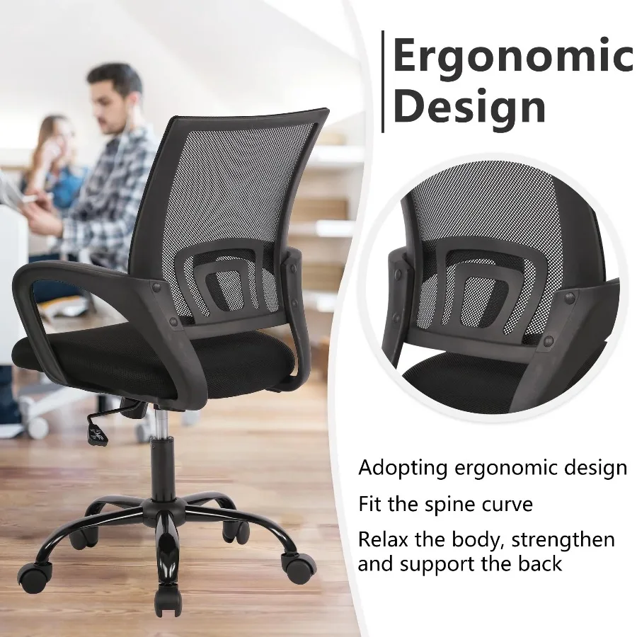 Ergonomic Lumbar Support: Built‑in lumbar cushion fits waist curve, eases fatigue during long‑time working and sitting.
