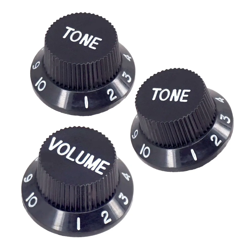 3pcs Plastic Guitar Control Knob Set 3PCS For ST Style Guitars 1 Volume 2 Tone 2 Guitar Arms Bar Knobs 2 Whammy- BarKnobs