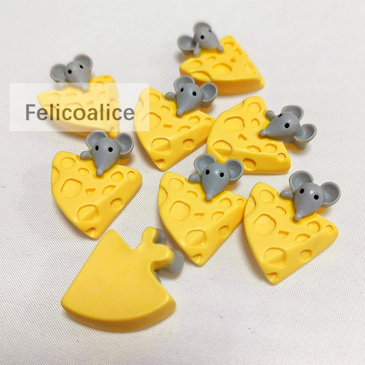 10pcs Simulated Resin Food Cheese Mouse For Ornaments Miniature Models For Dolls' Kitchen Toys Hair Accessories Decoration