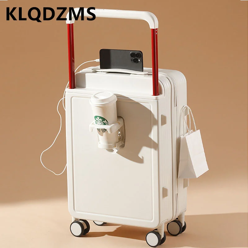 

KLQDZMS PC Luggage Men and Women 20 Inch Boarding Box 22 "24 Students Trolley Case USB Charging Interface Scrolling Suitcase