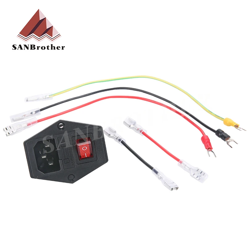 Hot! 3D Printer Parts Prusa i3 250V 3 In 1 Fuse Power Switch Outlet Adapter AC Power Outlet Wholesale.