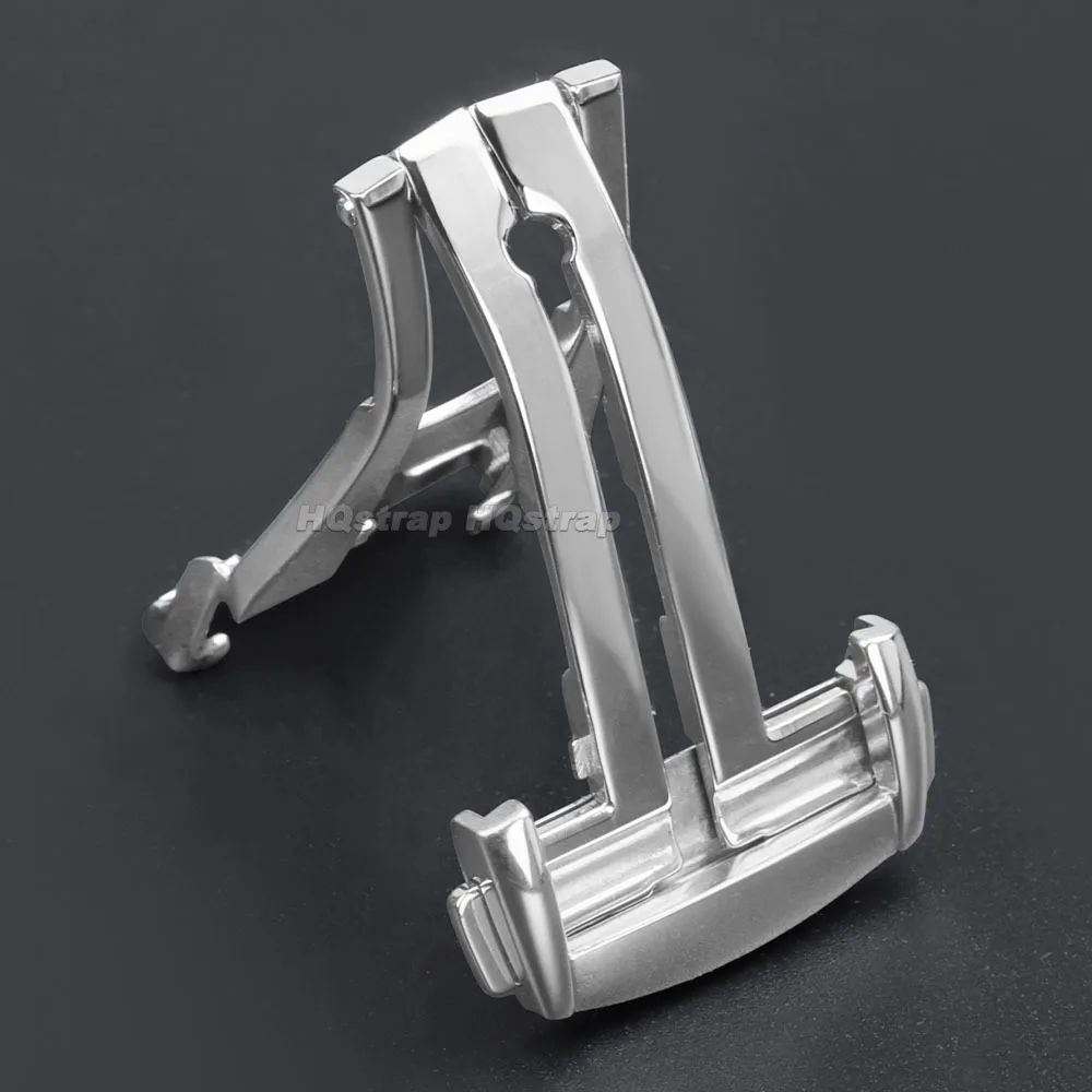 16mm 18mm 20mm Stainless Steel Watch Buckle for Omega Butterfly Button for Leather Rubber Watchband Deployment Clasp Accessories - view 4