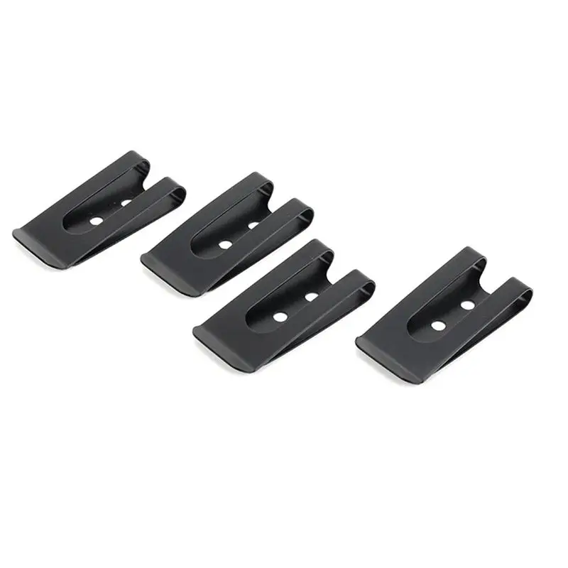 TEXU 20 Pcs Metal Belt Clip Buckle Spring Hook Belt Clip With 20 Pairs Rivets For Belt Bag Leather DIY (Black)