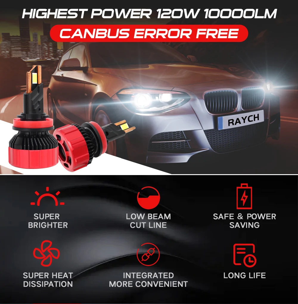 Max LED Headlight Bulb Super Bright H7 H11 9005 9006 9012 H4 Auto 1000W 100000lm Lighting System for car truck IP68 kitcustom