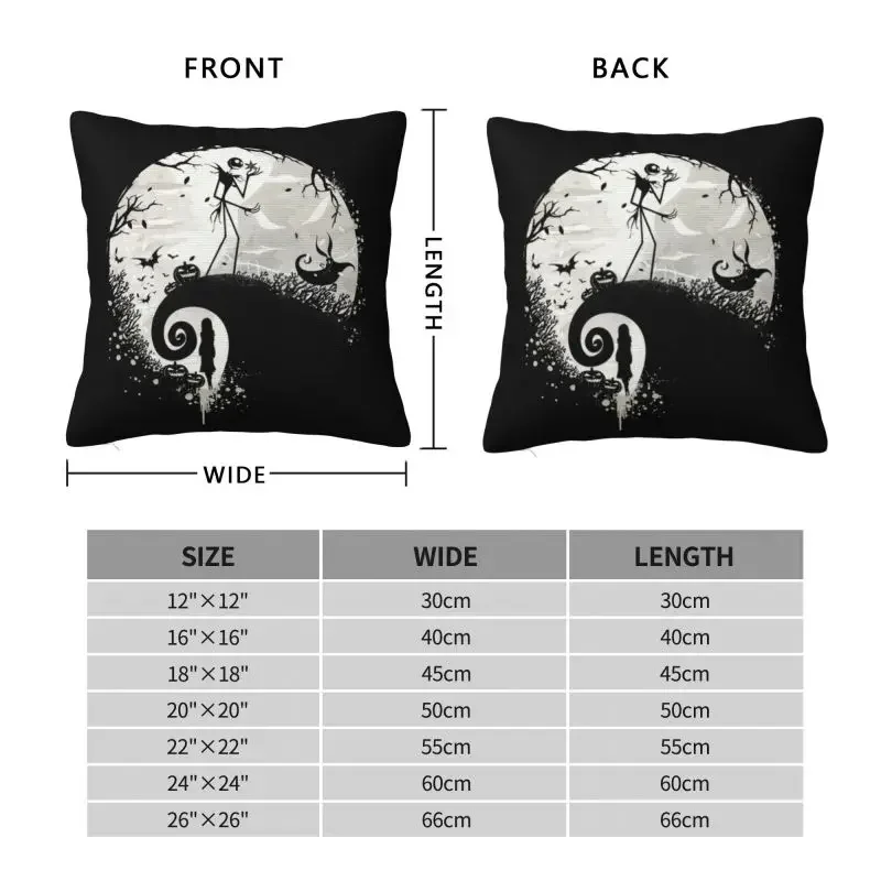 Cartoon The Nightmare Before Christmas Pillow Case 40x40cm Jack Skellington Chair Cushion Cover Square Pillowcase