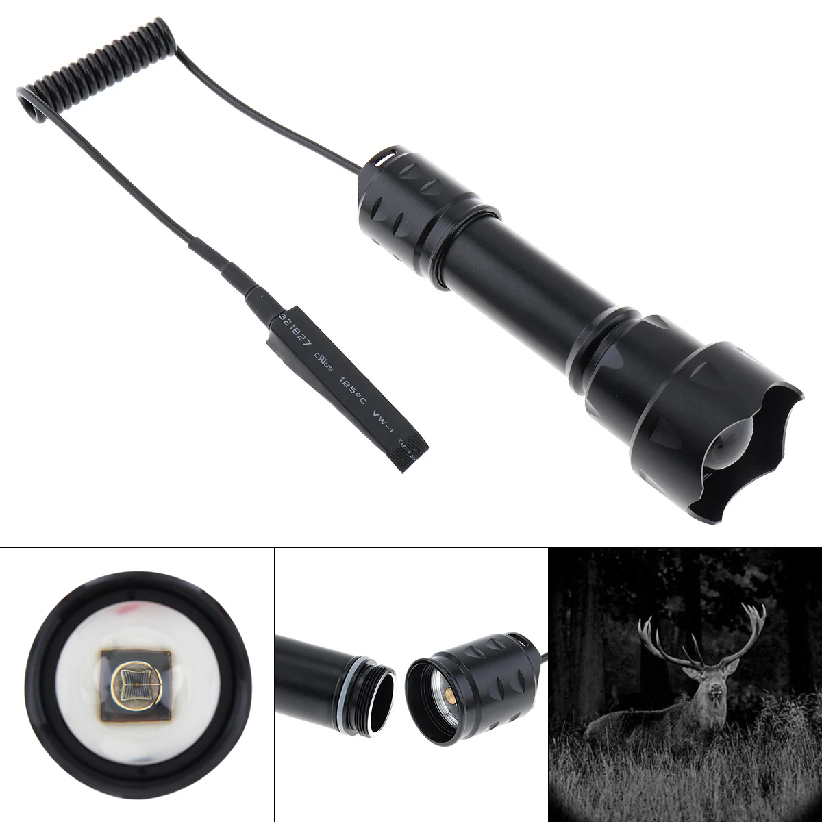 ポップロータリーフォーカシングt20-850nm-ir-38mmレンズ赤外線ライトナイトビジョンズーム懐中電灯リモートプレッシャースイッチ付き