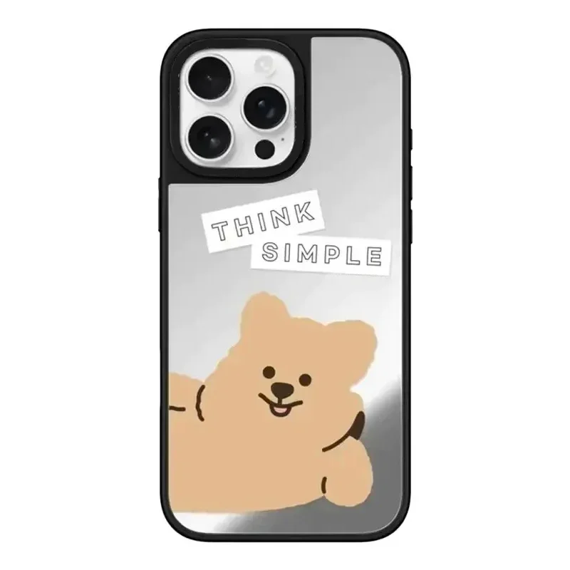 

Cartoon Bear Capybara Mirror Magnetic iPhone 11 12 13 15 14 16 Pro Max Protective Case, Fits iPhone 16 Pro Max