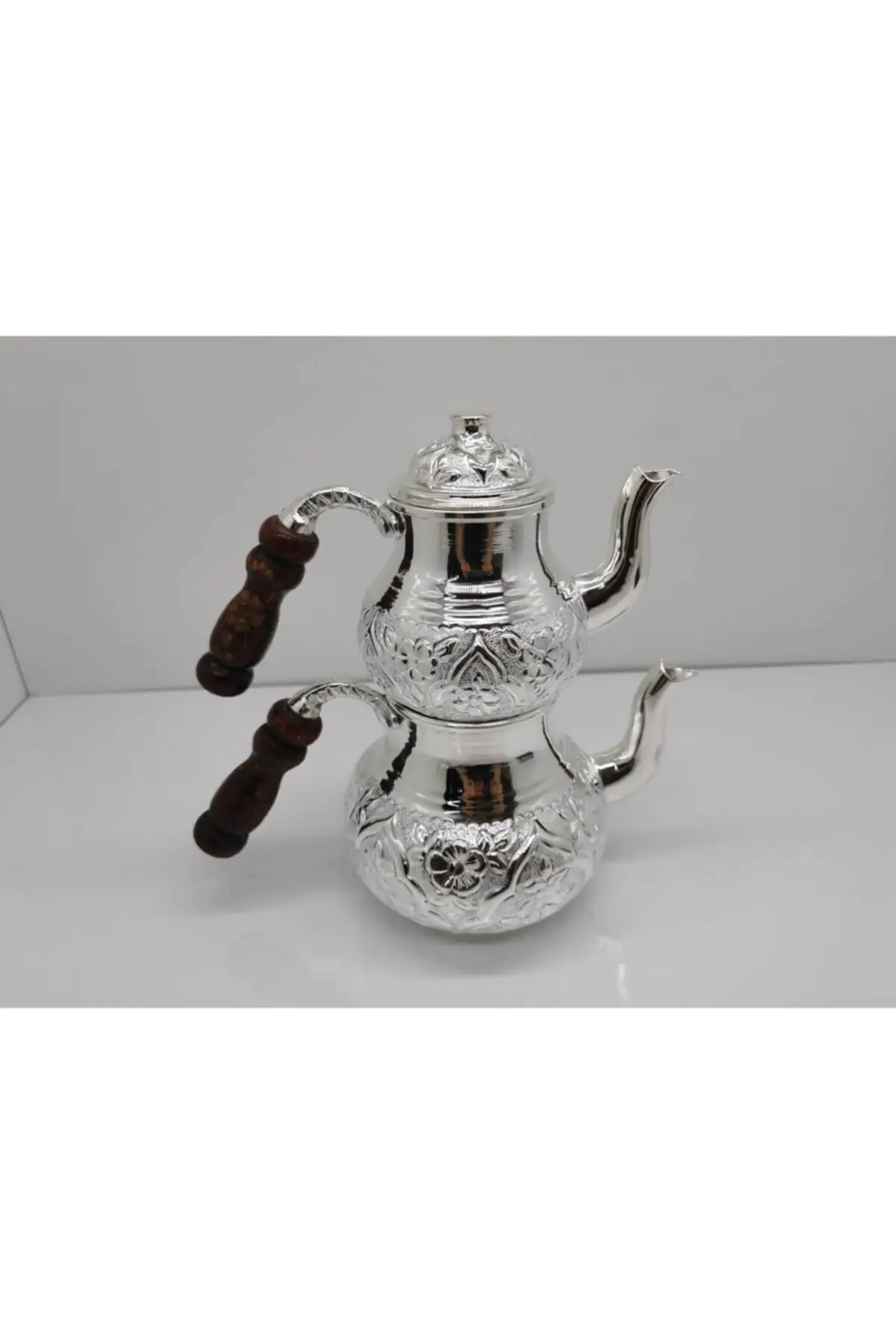 DOLBOVI copper silver plated ottoman inlay teapot Cooper Tea Pots Handmade