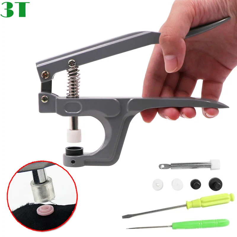 T5/T8 Plastic Snap Button Pliers Set Hand Press Machine for Plastic Snap Button Fastener Clothing Snap Buttons InstallationTools