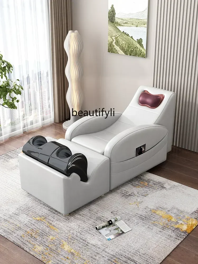 xxTechnology Cloth Sofa Multifunctional Cervical Massage Chair Small Apartment Single Electric Back Massage Pedicure Sofa