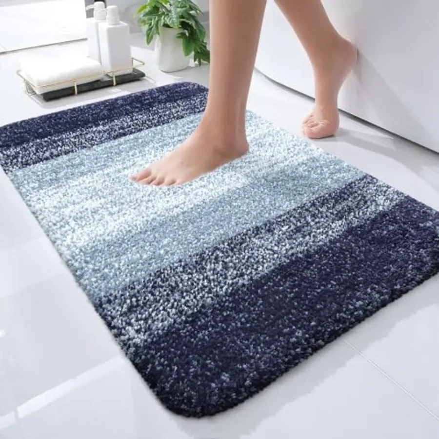 

Bathroom Rugs Mat 24x16 Extra Soft Absorbent Microfiber Bath Rugs Rubber Backing Quick Dry Machine Washable Bath Mats for Bathr