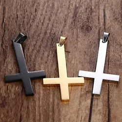 Dainty Stainless Steel for Cross Pendant Necklace Inverted for Cross Pendant with Chain Good Luck Charms for Father Mother