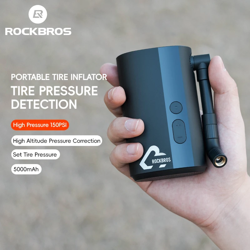 

ROCKBROS Electric Mini Pump 150psi Portable Riding Bicycle Air Pump 5V2A Type-C Outdoor Portable MTB Road Bike Motorcycle Pumps