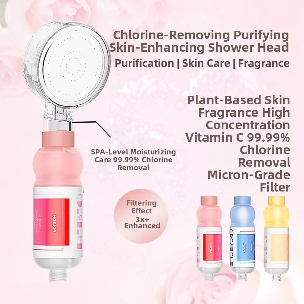 فلتر مياه برأس دش وردي مختلط بفيتامين C، فلتر مياه عطري مضاد للتحديق، إزالة الشوائب #2