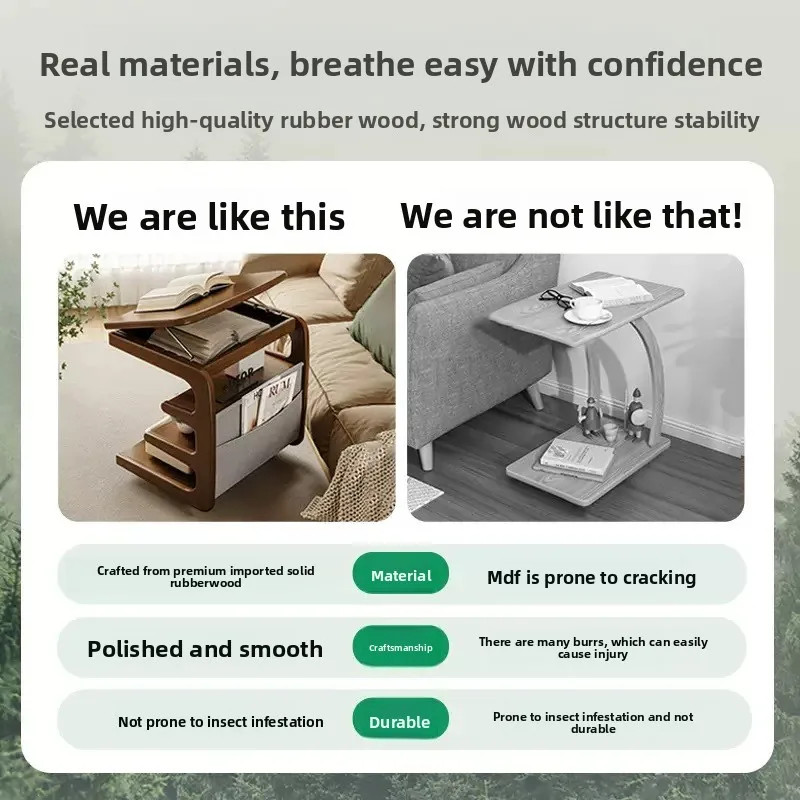 غرفة معيشة قابلة للإزالة مع عجلات جانبية لطاولة القهوة وغرفة النوم وخزانة بجانب السرير #2