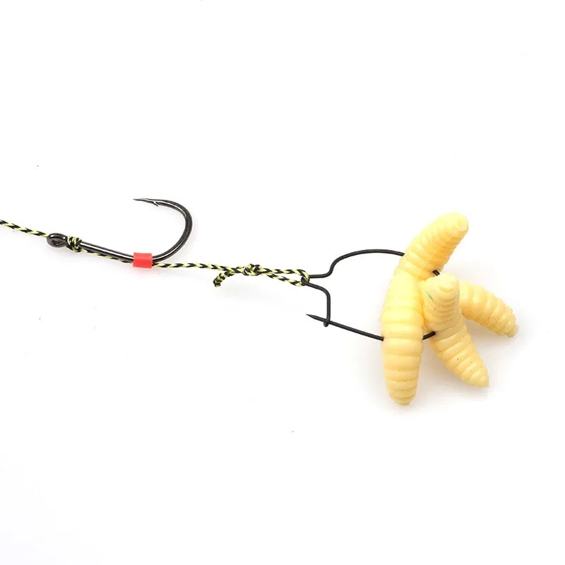 20/40 pcs Carp Fishing Maggot Clip Fishing Bait Ring Hooks Bait Sting Pin Spike Live Bait Lure Hook Carp Chod Hair Rig Tackle