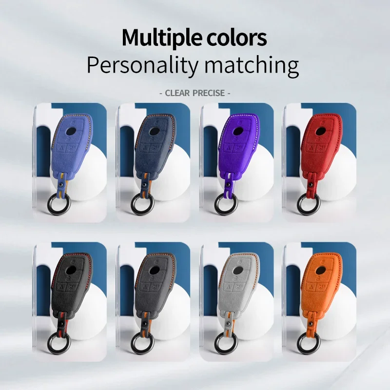 Car Key Case Cover Alcantara Suede For Mercedes Benz C200L E300L S320 S350LS500l AMG GLC 4buttons Keychain