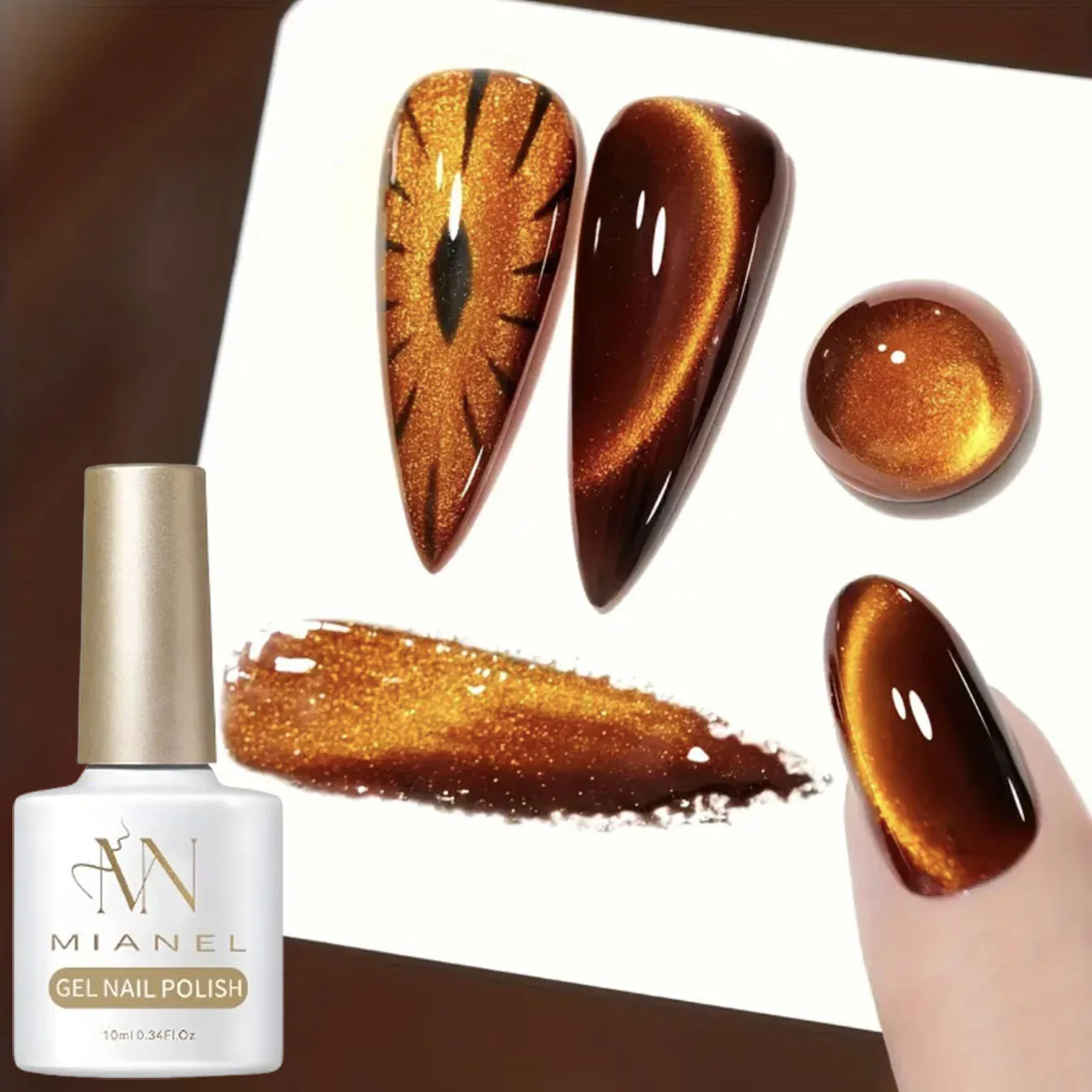 

10ML 1PCS Gold Nails Black Nails Whitening Glass Bead Cat Eye Gel Polish UV Light Nails Christmas Nails Nail Supplies