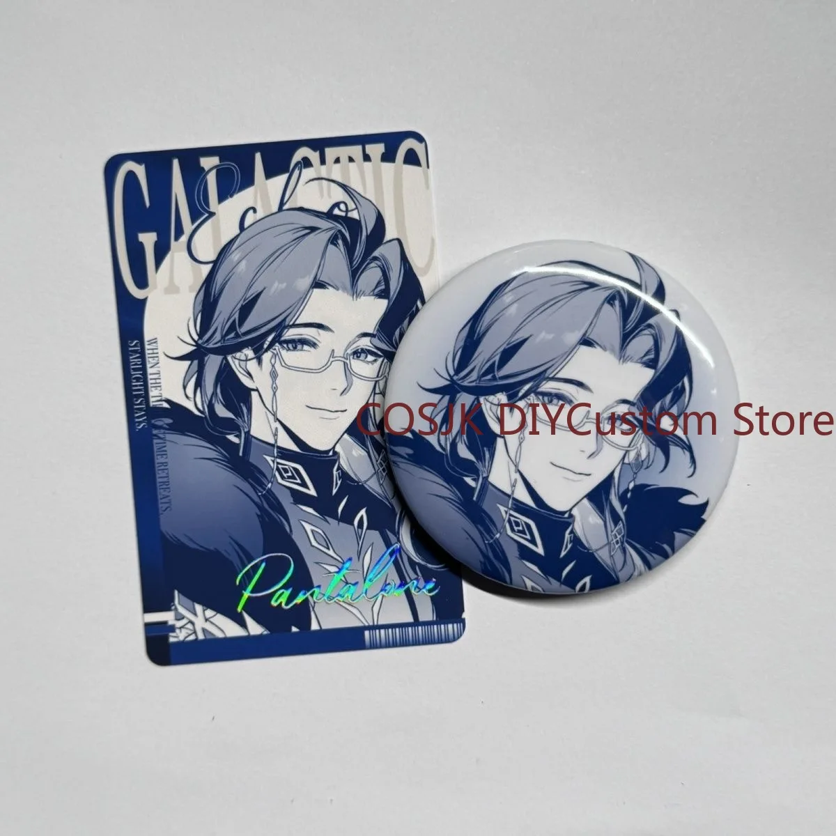Game Genshin Impact Il Dottore The Doctor Pantalone Small Card Brooch Metal Badge Pin Brooch Ornament Decoration Collection Gift view 2