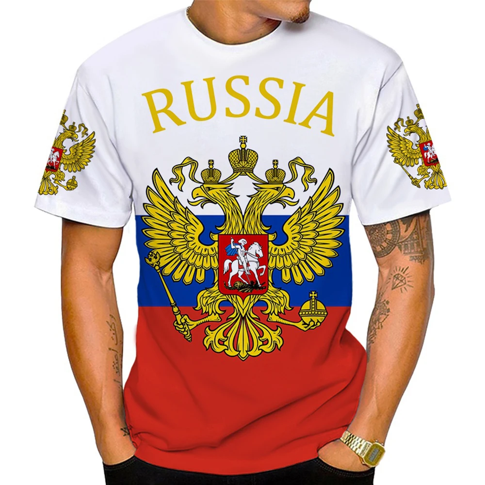 2023 Russian Flag T Shirt CCCP Emblem 3D Printed Men Women Fashion Casual T-shirt Russia Bear Design Harajuku Streetwear Tops