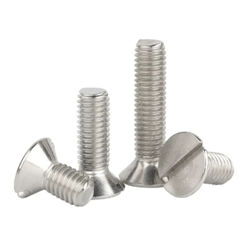 10-100Pcs/lot 304 Stainless Steel Countersunk Slotted Screw M1.2 M1.6 M2 M3 M4 M5 M6 M8 M10 Flat Head Slotted Bolt