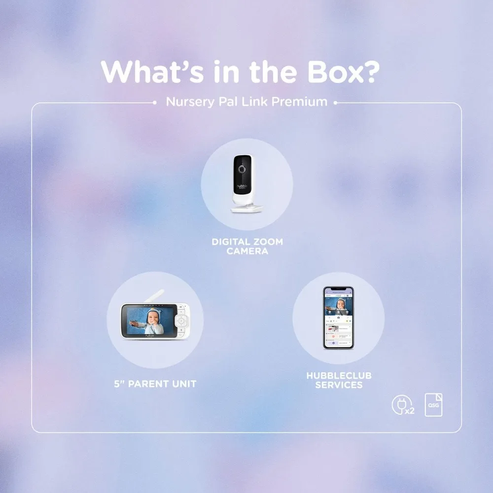 Hubble Connected Nursery Pal Link Premium Smart Connected, Wi-Fi Enabled Baby Monitor With Large 5-Inch Color Parent Unit Viewer