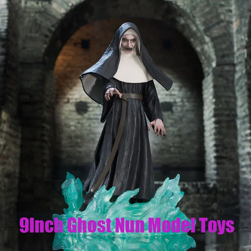 

DST Art Museum Series Blcak Ghost Nun Halloween Decorative Doll 9inch PVC Halloween Decorative Dolls Toys Collection