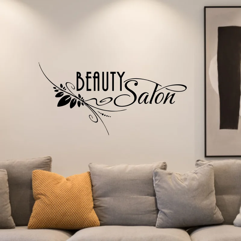 Beauty Salon Sign Vinyl Wall Stickers Spa Barbershop Hair Stylist Wall Decal Window Wall Decor Poster Wallpaper #164