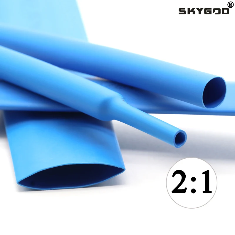 1~10m Heat Shrink Tube 2:1 Blue Diameter 0.6mm ~ 80mm Polyolefin Tubing Sleeving Wrap Wire Repair DIY Cable Protecctor