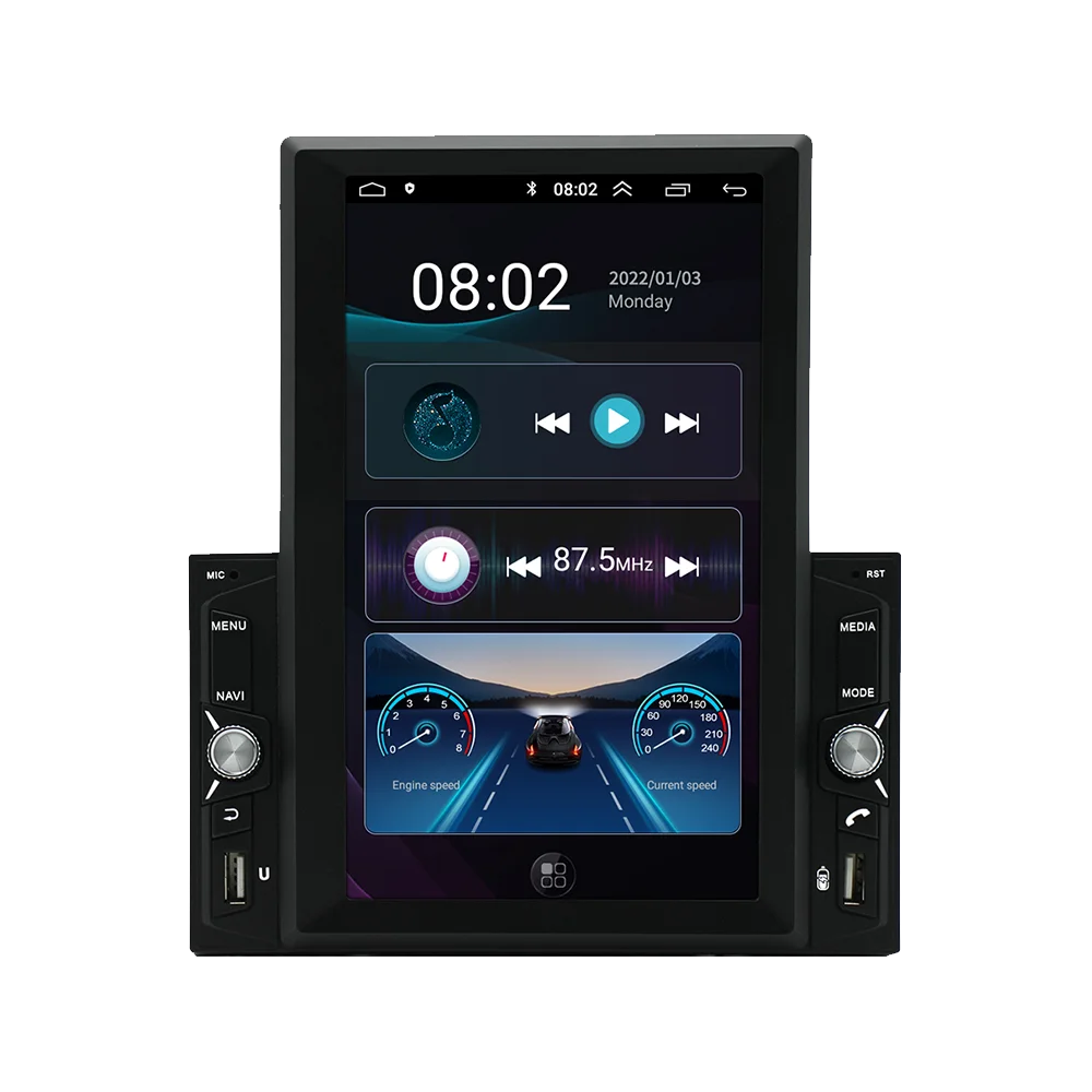 

Android 9.0 Car Stereo Double Din Car Radio Autoradio 9.7'' Vertical Touch Screen GPS Navigation Wifi BT RDS Universal