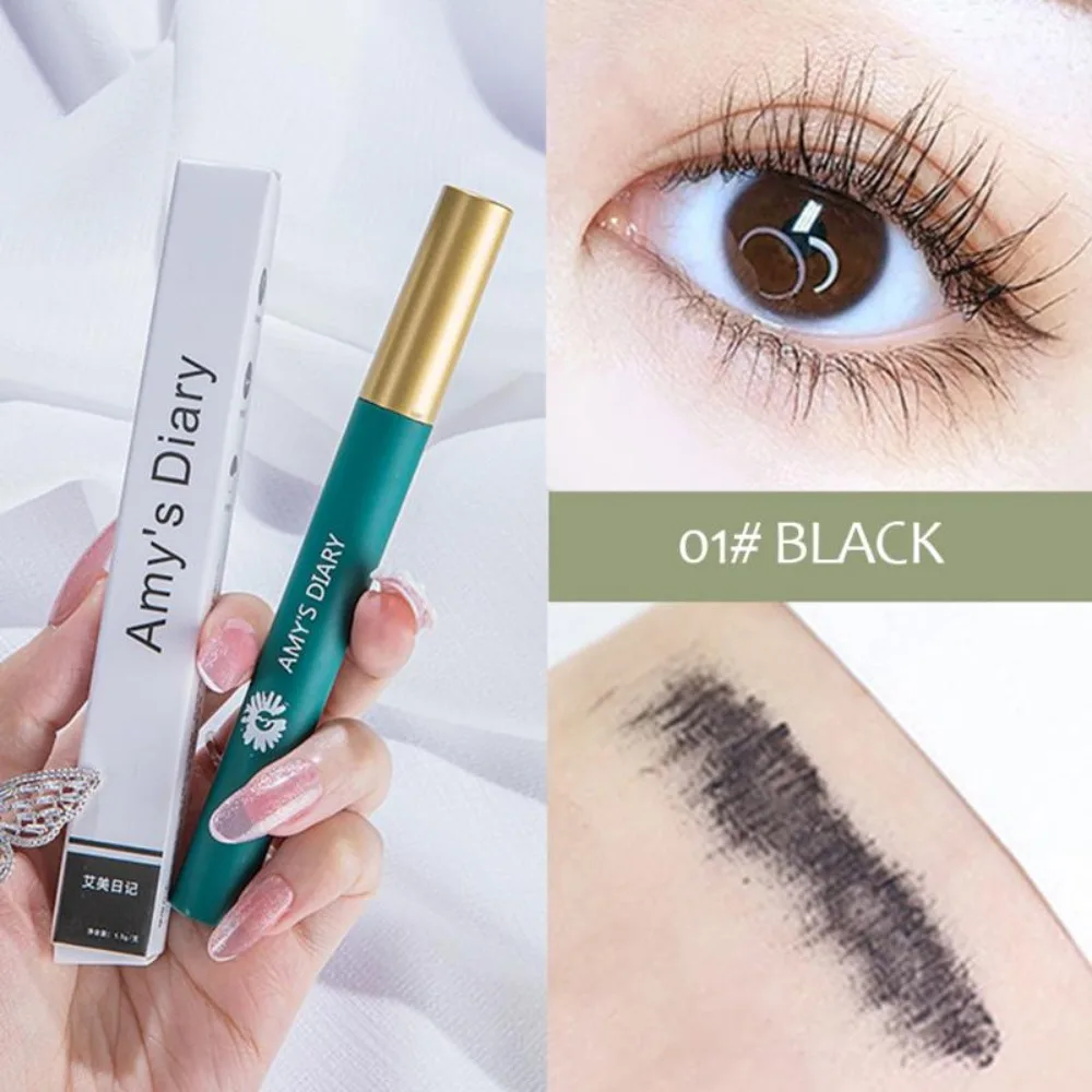 Ultra-fine Small Brush Head Mascara Waterproof Slim Eyelash Black Mascara Long Lasting 3D Lash Lengthens Eyelashes Mascara Women