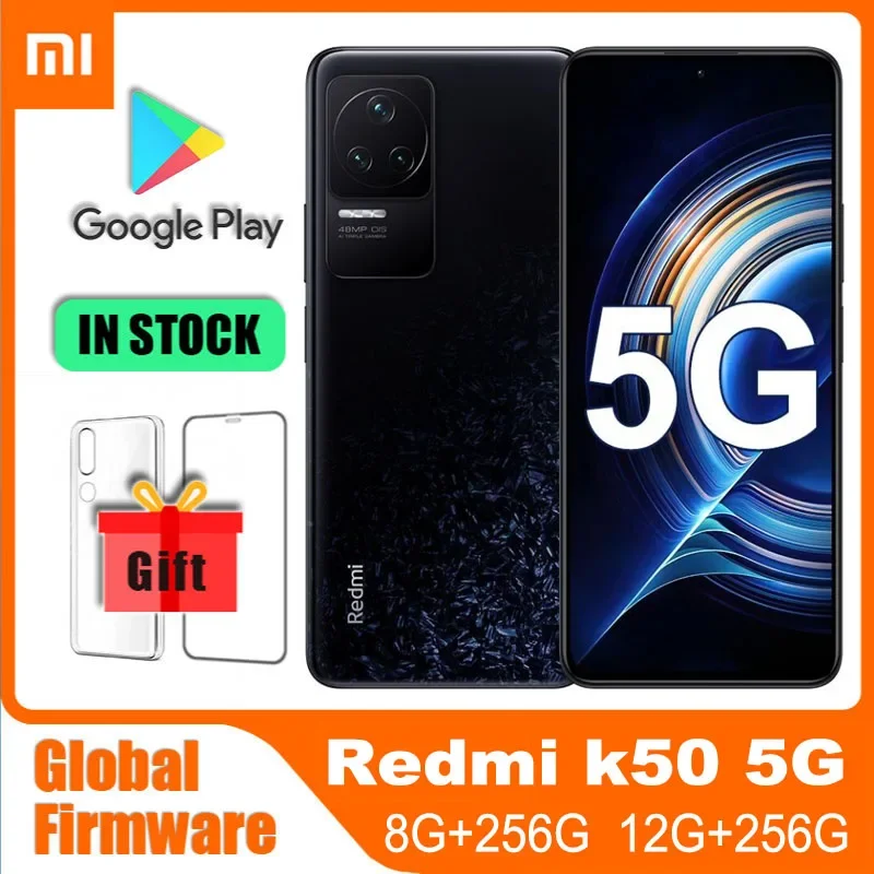 

Global rom Original Xiaomi Redmi K50 5G Smartphone Dimensity 8100 Octa Core 5500mAh Battery 67W Fast Charging 48MP