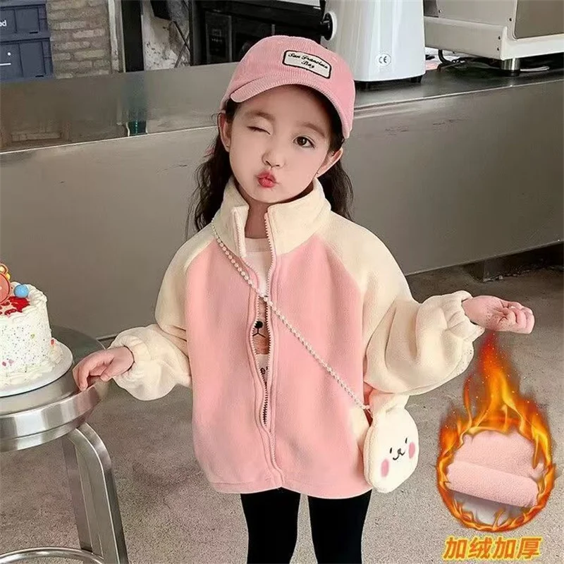Baby Winter Jacket Girls Thickened Padded Coat Children Warm Outerwear Autumn New Cartoon Tops Kids Sweet Fashion Clothes