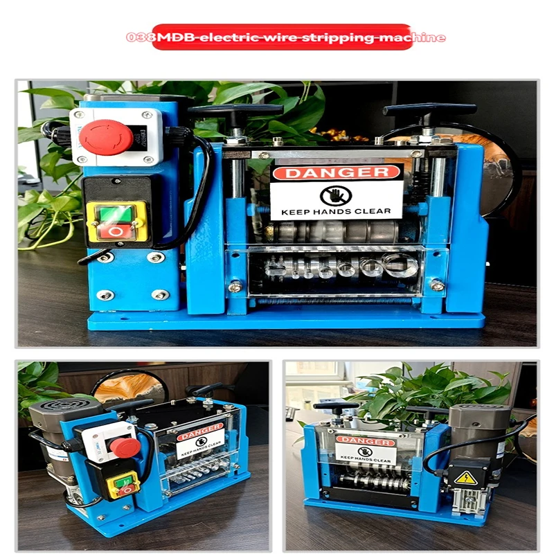 220V Electric Wire Stripping Machine  Cable Stripper for Removing Plastic & Rubber From Wire, Copper Recycle