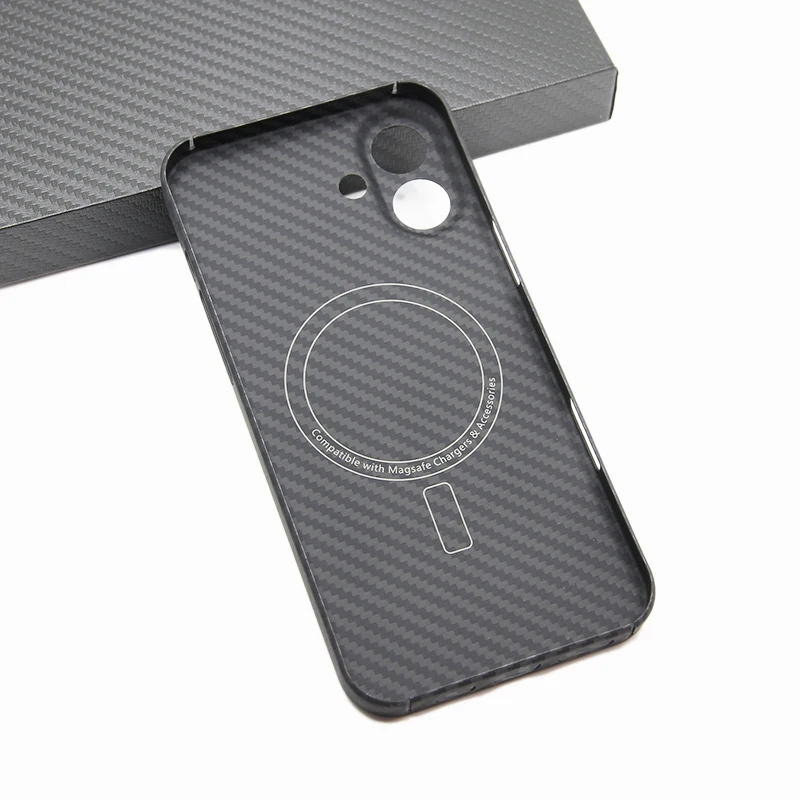 ZXKE-Carbon Fiber Case for iPhone 16Plus, Embedded Iron Sheet, Magnetic Car Support, Magsafe, 600D Aramid Fiber Shell