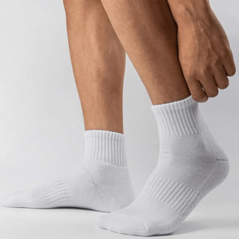 10/20/30 Paar neutrale, einfarbige, wadenlange, runde Socken für Frühling und Herbst, schweißabsorbierend, atmungsaktiv, Ganzjahres-Sportsocken – Detail 5