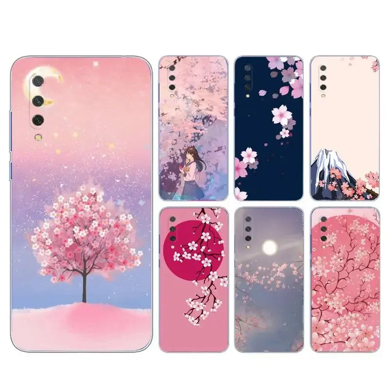 Pink Cherry Blossom Sakura Phone Case For XIAOMI 12SUltra pocoX3 12S 11x 10T note10 cc9 pro Silicone Cover Protective Soft Clear