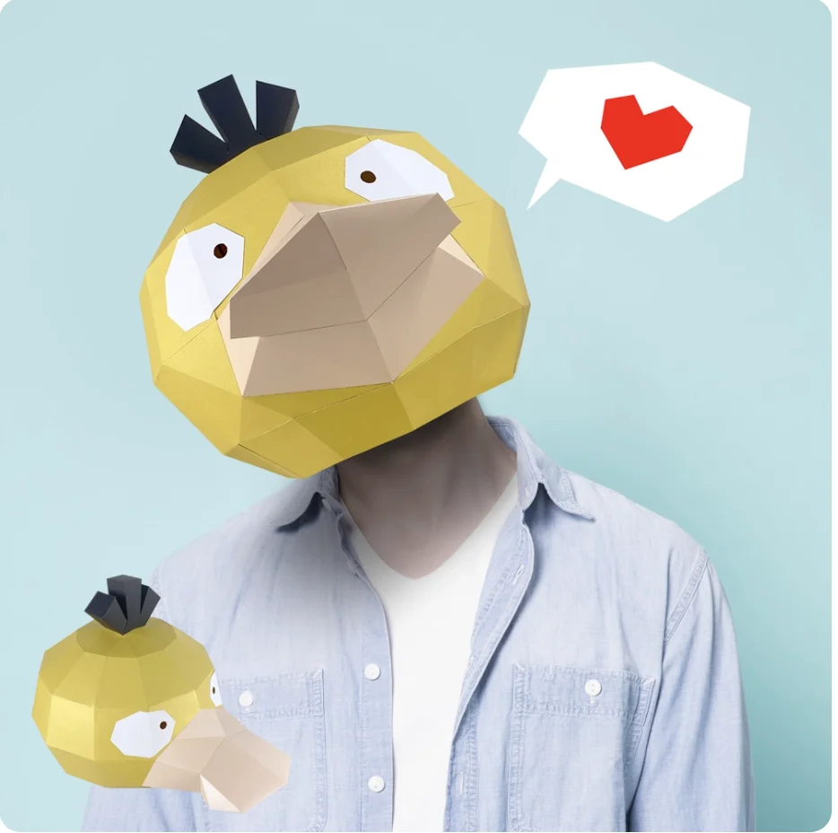 3D Paper Model Wearable Mask Rabbit Animal Cosplay DIY Papercraft Origami Headgear Christmas Halloween Prom Party Girls Gift