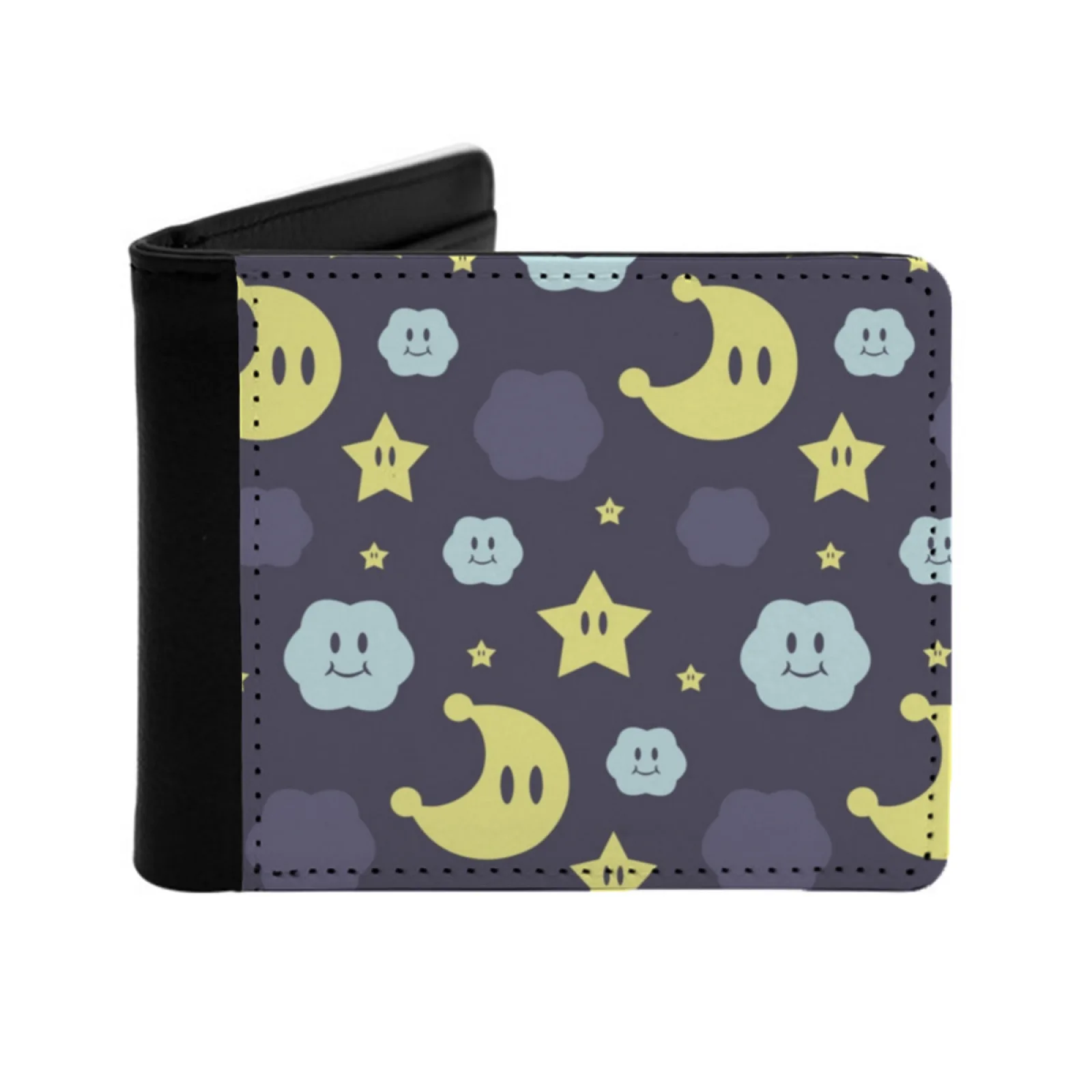 

Plumber Night Sky Personalized Wallet For Men And Women Pu Leather Short Pocket Purse Super World Paper 64 Kart Party Bros