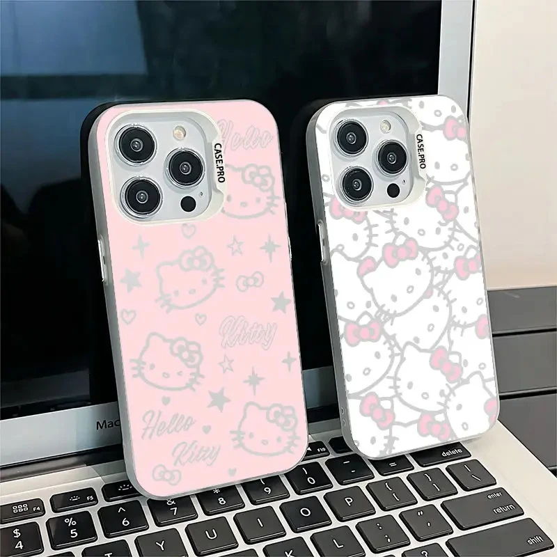 Capa Hello Kitty para OPPO Realme, Capa Traseira Matte, Tela Cheia, Realme 5, 8, 8i, 9i, 10, 11 Pro, C12, C15, C20, C21Y, C31, C33, c35, C53, C55, 5G, luxo