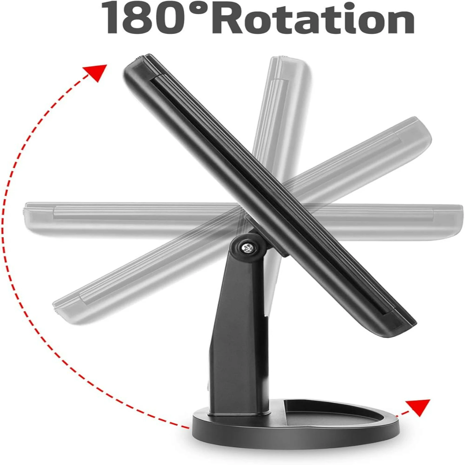 Espejo de tocador triple portátil con pantalla táctil, 21 luces LED, aumento 3X/2X/1X – Espejo de maquillaje compacto para viajes