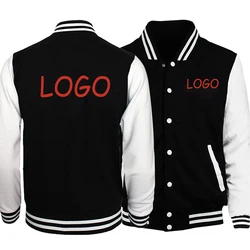 Custom The Logo/Word Jacket Loose Black Clothes DIY Pattern Men Baseball Clothes Autumn Winter Warm Tops Warm Fleece Hoodies