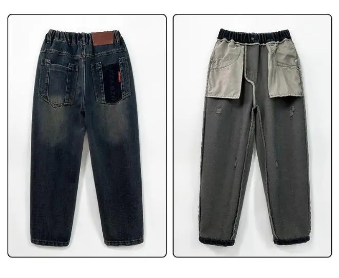 Teenager Boys Slim Fit Jeans Casual Long Trousers Spring Autumn Handsome Kids Fashion Birthday Present Stylish Pants 4-14 Years