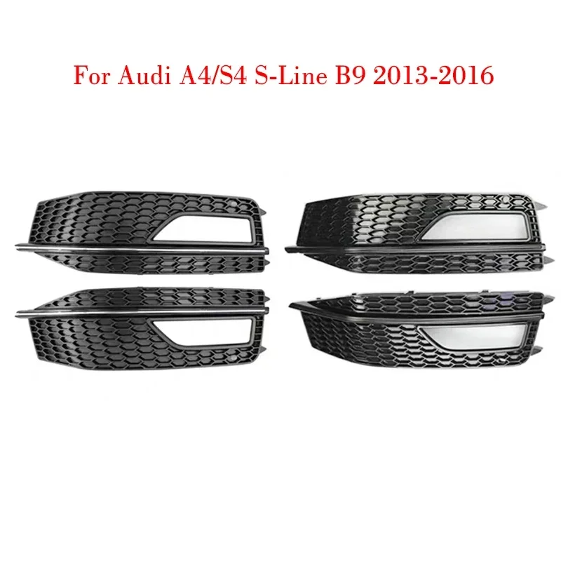 

Auto Front Left Right Bumper Fog Light Lamp Chrome Grill for Audi A4/A4L B9 S4 Sline 2013 2014 2015 2016 Car-Styling Accessories