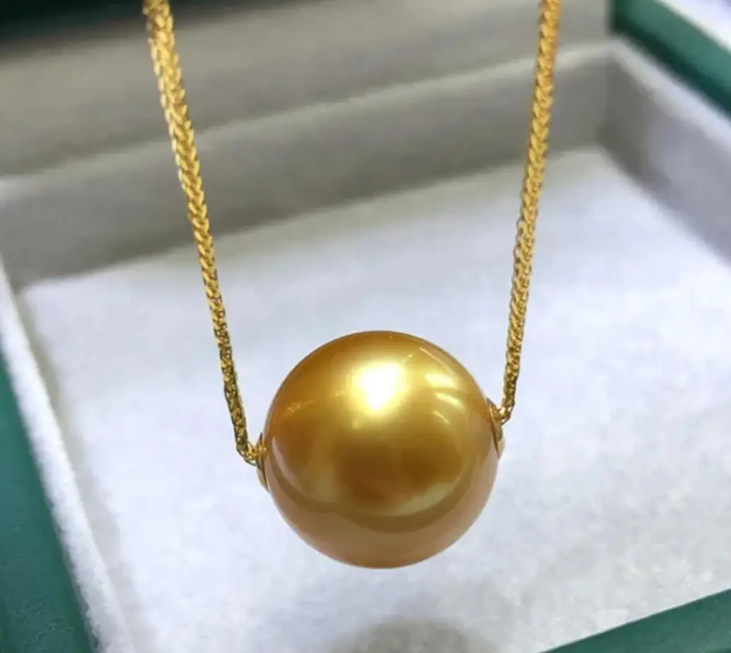 Elegant Pearl Pendant AAAA12-13mm 11-12mm Natural Round South Sea Pearl Pendant Necklace 925s 18inch